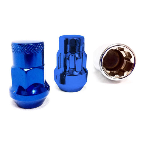 Wheel Mate Muteki SR35 Close End Lug Nuts w/ Lock Set - Blue 12x1.50 35mm