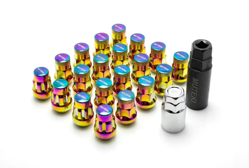 Wheel Mate Muteki SR35 Close End Lug Nuts w/ Lock Set - Neon 12x1.25 35mm