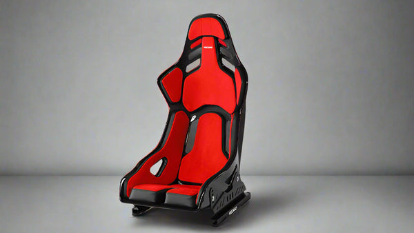 Recaro RS-G Motorsport Seat - Black Leather/Grey Alcantara (4/5/6 Point Belt)
