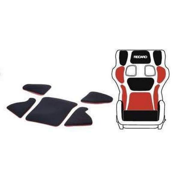 Recaro Pad-Kit L for P 1300 GT Bottom Part (Set of 5 w/o Seat Cushion) - Red