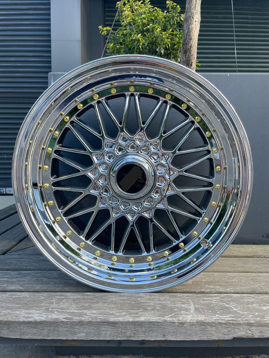 BBS RE-V7 18x10.5 5x114.3 ET15 Diamond Silver Wheel -82mm PFS/Clip Required