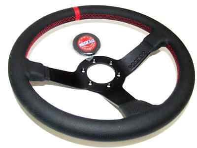 Sparco Steering Wheel R330 Champion Black Leather / Red Stitching
