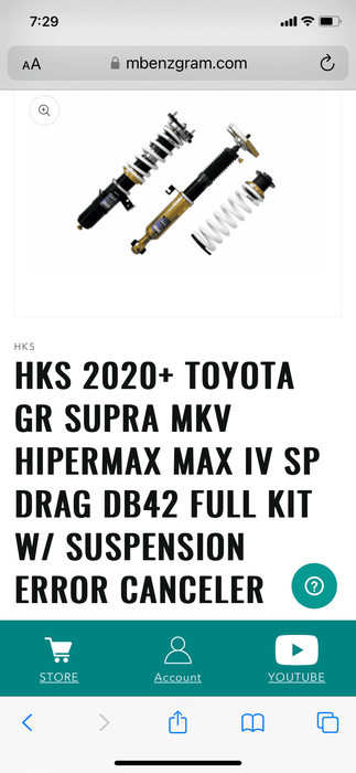 HKS 2020+ TOYOTA GR SUPRA MKV HIPERMAX MAX IV SP Drag DB42 FULL KIT w/ SUSPENSION ERROR CANCELER