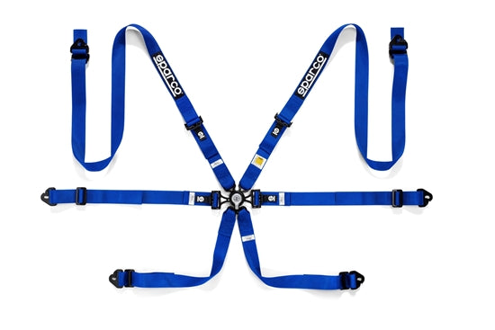 Sparco Belt H-2 Alu 6 Pt 2in. PD Blue