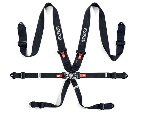 Sparco Belt H-3 Steel 6Pt 3in. PD Blk