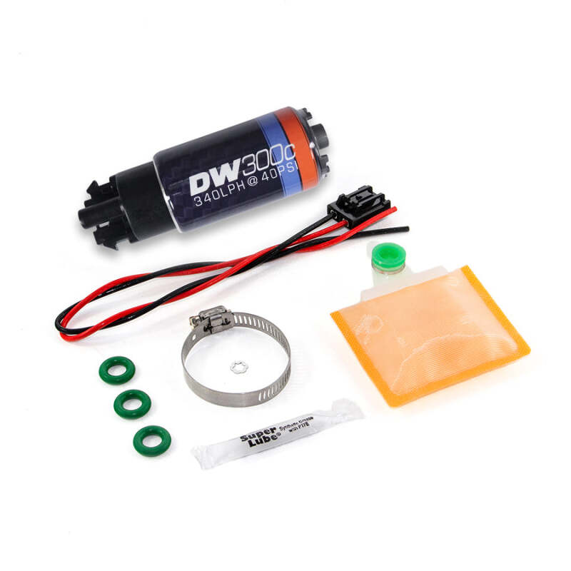 DeatschWerks 340lph DW300C Compact Fuel Pump w/ Ford Focus MK2 RS Set Up Kit (w/o Mounting Clips)