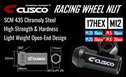 Cusco Universal Wheel Lug Nut Set M12 x P1.5mm - Black