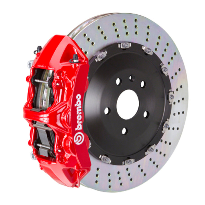 Brembo 07-13 X5 Front GT BBK 6 Piston Cast 405x34 2pc Rotor Drilled-Fluo. Yellow