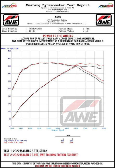 AWE Tuning 19-21 Porsche Macan 3.0T/2.9TT Touring Edition Catback Exhaust w/ Chrome Silver Tips