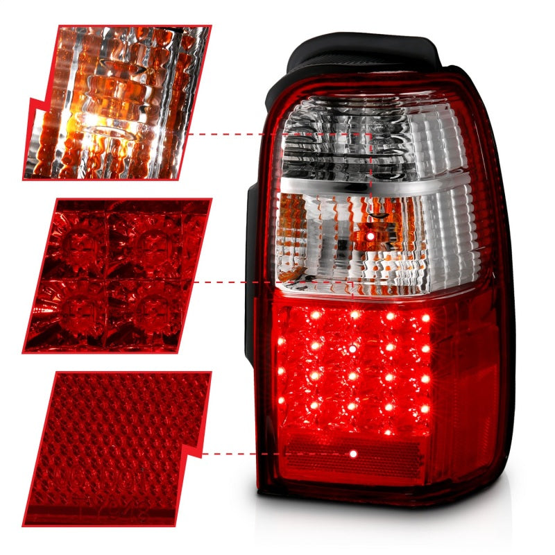 ANZO 2001-2002 Toyota 4 Runner LED Taillights Red/Clear