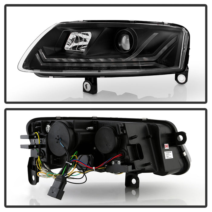 Spyder 05-08 Audi A6 Projector Headlights - (PRO-YD-ADA605V3-SEQ-BK)