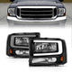 ANZO 99-04 Ford F250/F350/F450/Excursion (excl. 99) Crystal Headlights - w/ Light Bar Black Housing