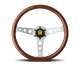 Momo Indy Steering Wheel 350 mm - Magoany Wood/Brshd Spokes