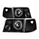 xTune Ford Ranger 93-97 Projector Headlights w/ Corner Lights Black PRO-JH-FR93-SET-BK