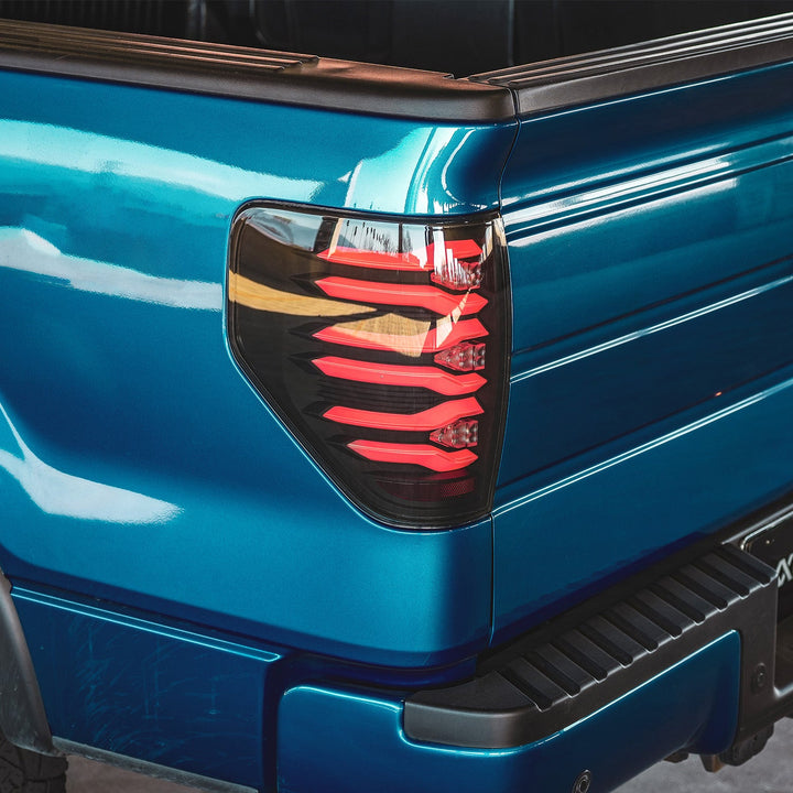 AlphaRex 09-14 Ford F150 LUXX LED Taillights - Black/Red Housing