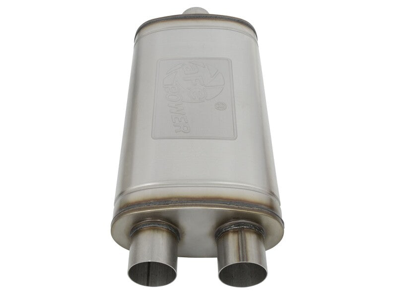 aFe MACH Force-Xp Muffler 3 IN ID Center/Dual-Outlet x 11 IN W x 6 IN H x 22 IN L - Oval Body