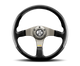 Momo Tuner Steering Wheel 350 mm - Black Leather/Red Stitch/Black Spokes