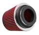 K&N Universal Air Filter Chrome Round Tapered Red - 4in ID x 1.125in L x 5.5in H (Multi Lingual)