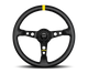 Momo MOD07 Steering Wheel 350 mm -  Black Leather/Black Spokes/1 Stripe