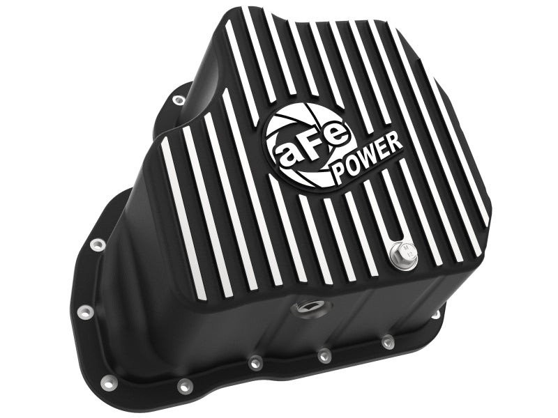 aFe 011-16 GM Diesel Trucks V8-6.6L LML Engine Oil Pan Black POWER Pro Series w/ Machined Fins