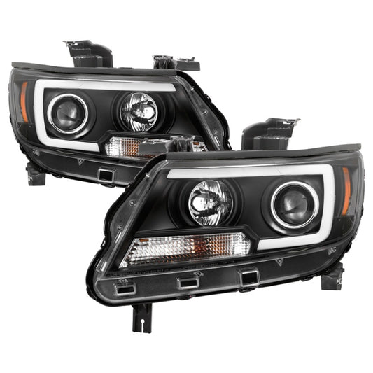 Spyder 15-17 Ford Mustang LED Headlights - Black (PRO-YD-FM15AP-GRSB-SET-BK)