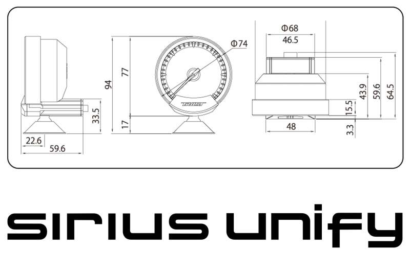 GReddy Sirius Unify Oil Pressure Gauge Set (Sirius Meter w/Oil Press Sensor Set & Vision Disp)
