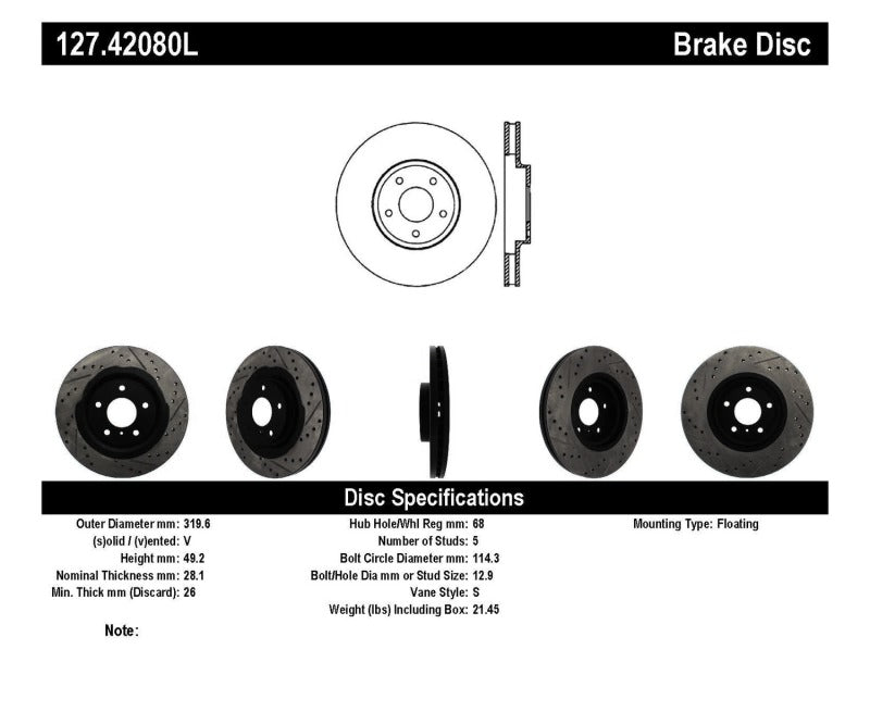 Centric 06-07 350Z Rear Rotor