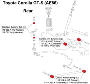 Cusco 83-87 Toyota Corolla GT-S Rear Control Arm Bushings