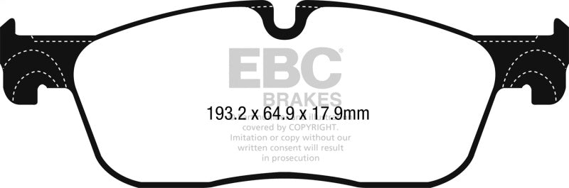 EBC 2016+ Jaguar F-Pace 2.0L TD (180) Redstuff Front Brake Pads