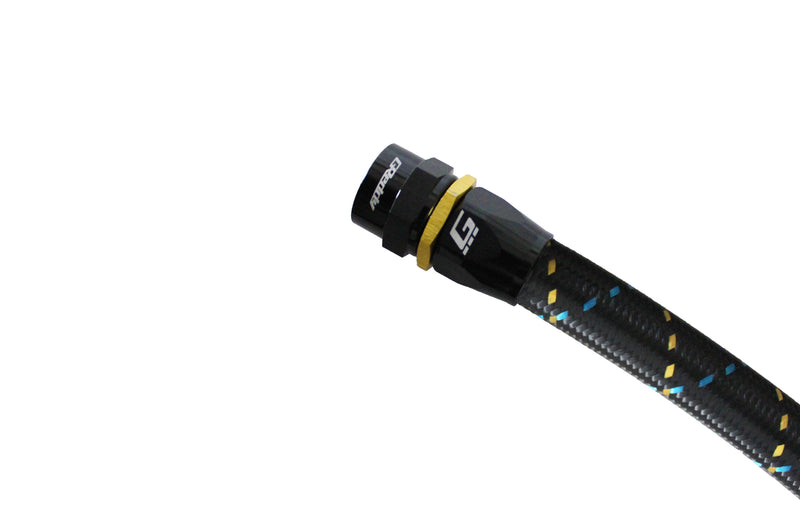 GReddy AN06 STRAIGHT HOSE END SWIVEL BLACK/GOLD ANODIZED