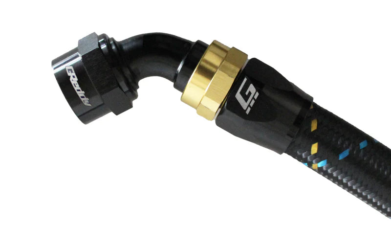 GReddy AN16 STRAIGHT HOSE END BLACK/GOLD ANODIZED