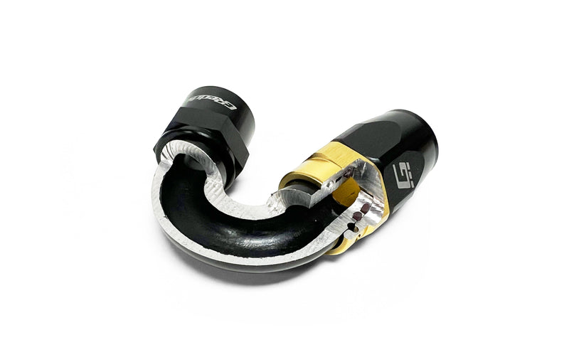 GReddy AN16 STRAIGHT HOSE END BLACK/GOLD ANODIZED