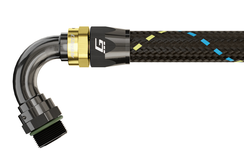 GReddy AN10 180 DEGREE HOSE END SWIVEL BLACK/GOLD ANODIZED