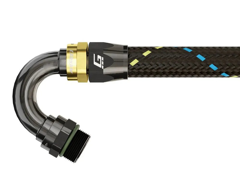GReddy AN12 60 DEGREE HOSE END SWIVEL BLACK/GOLD ANODIZED