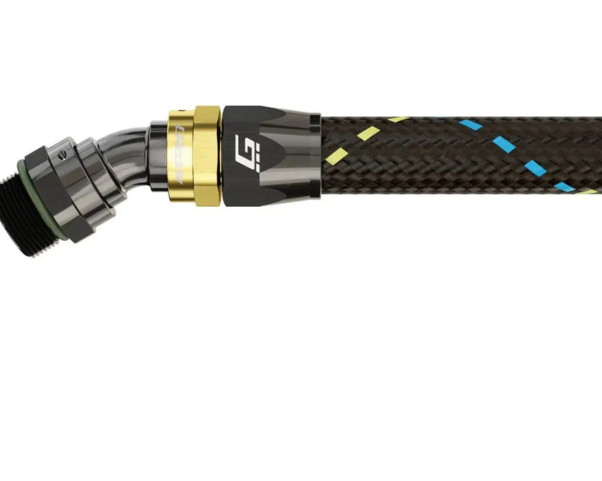 GReddy AN06 30 DEGREE ORB MALE BLACK/GOLD ANODIZED