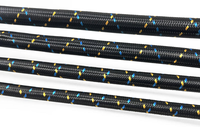 GReddy AN08 Reusable Nylon Braided Hose - Black/Gold/Blue - 9ft