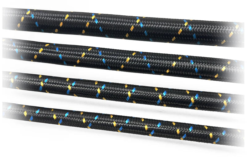 GReddy 9 ft. AN06 Nylon Braided Hose- (Black/Gold/Blue)