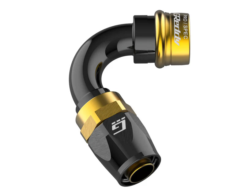 GReddy AN12 120 DEGREE ORB MALE BLACK/GOLD ANODIZED