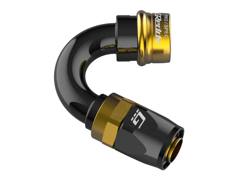 GReddy AN06 150 DEGREE ORB MALE BLACK/GOLD ANODIZED