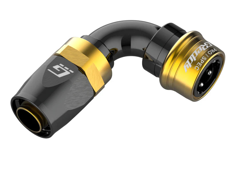 GReddy AN06 90 DEGREE ORB MALE BLACK/GOLD ANODIZED