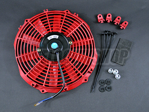 BLOX Racing 12inch Electric Slim Fan - Red