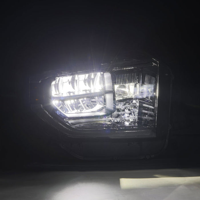 AlphaRex 14-21 Toyota Tundra MK II LUXX Series Crystal Headlights Alpha Black