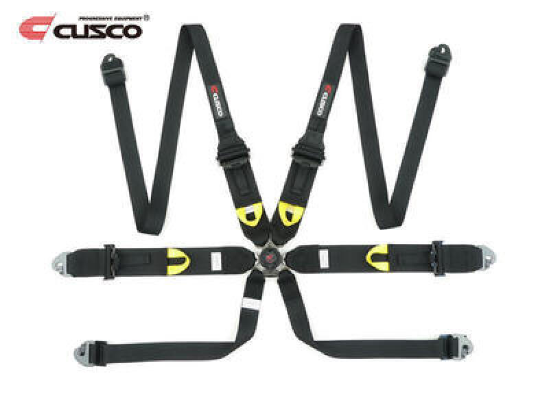 Cusco Universal 6 Point 3in Shoulder 3in Lap (HANS) w/Eyebolts (7/16-20UNF) FIA Racing Harness- BLK