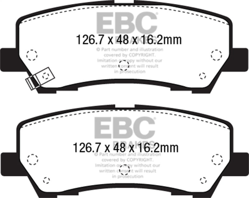 EBC 15+ Ford Mustang 2.3 Turbo Performance Pkg Redstuff Rear Brake Pads