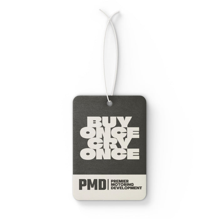 PMD “Buy Once Cry Once” Car Air Freshener 3-Pack – Pine, New Car, Black Ice Scents