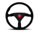 Momo Montecarlo Alcantara Steering Wheel 320 mm - Black/Red Stitch/Black Spokes