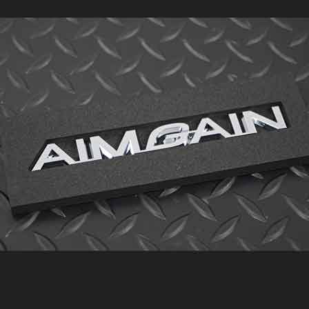 AIMGAIN Emblem – Premium JDM VIP Badge (Chrome/Gloss Black)