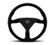 Momo Montecarlo Alcantara Steering Wheel 350 mm - Black/Black Stitch/Black Spokes
