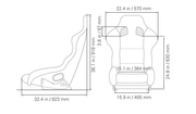 Kinetic APEX XL fixed-back racing seat in black velour (9)