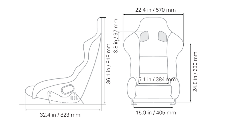 Kinetic APEX XL fixed-back racing seat in black velour (9)